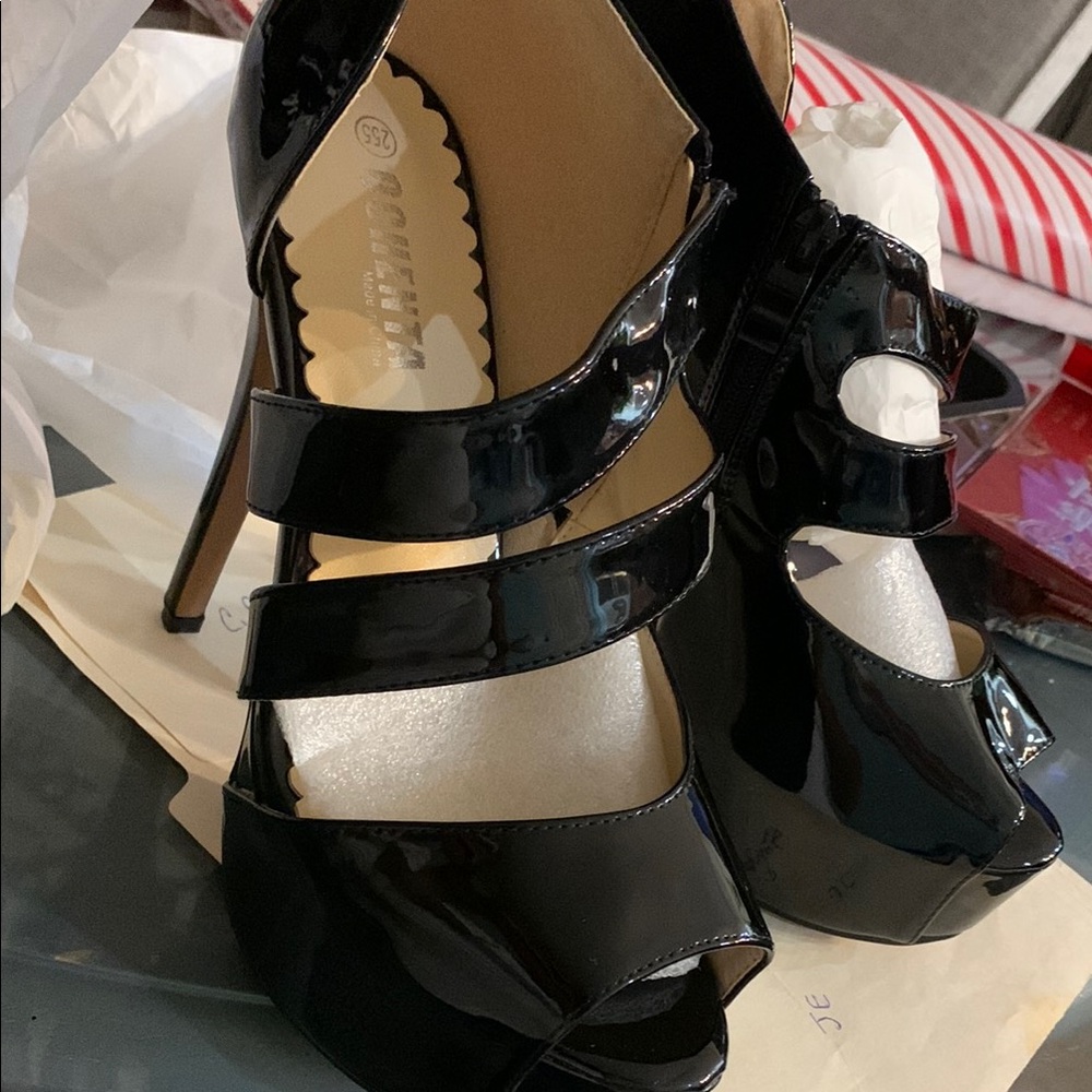 Elegant Black Patent Leather Heels
